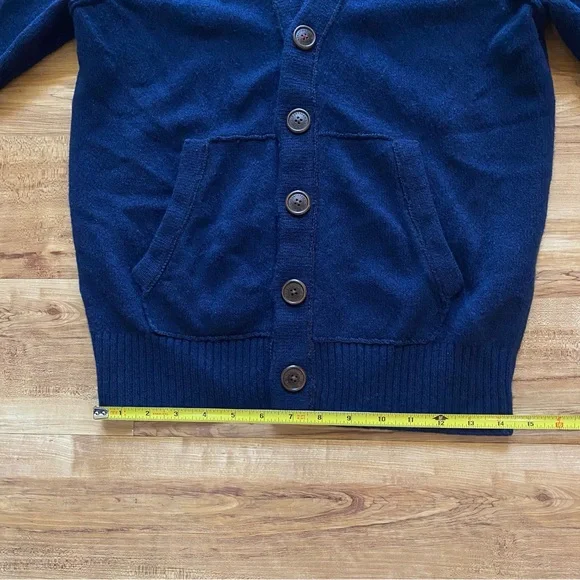 A&F Women’s M Navy Blue Grandpa Cardigan Knit Sweater Wool Cashmere Warm Winter - Picture 15 of 16